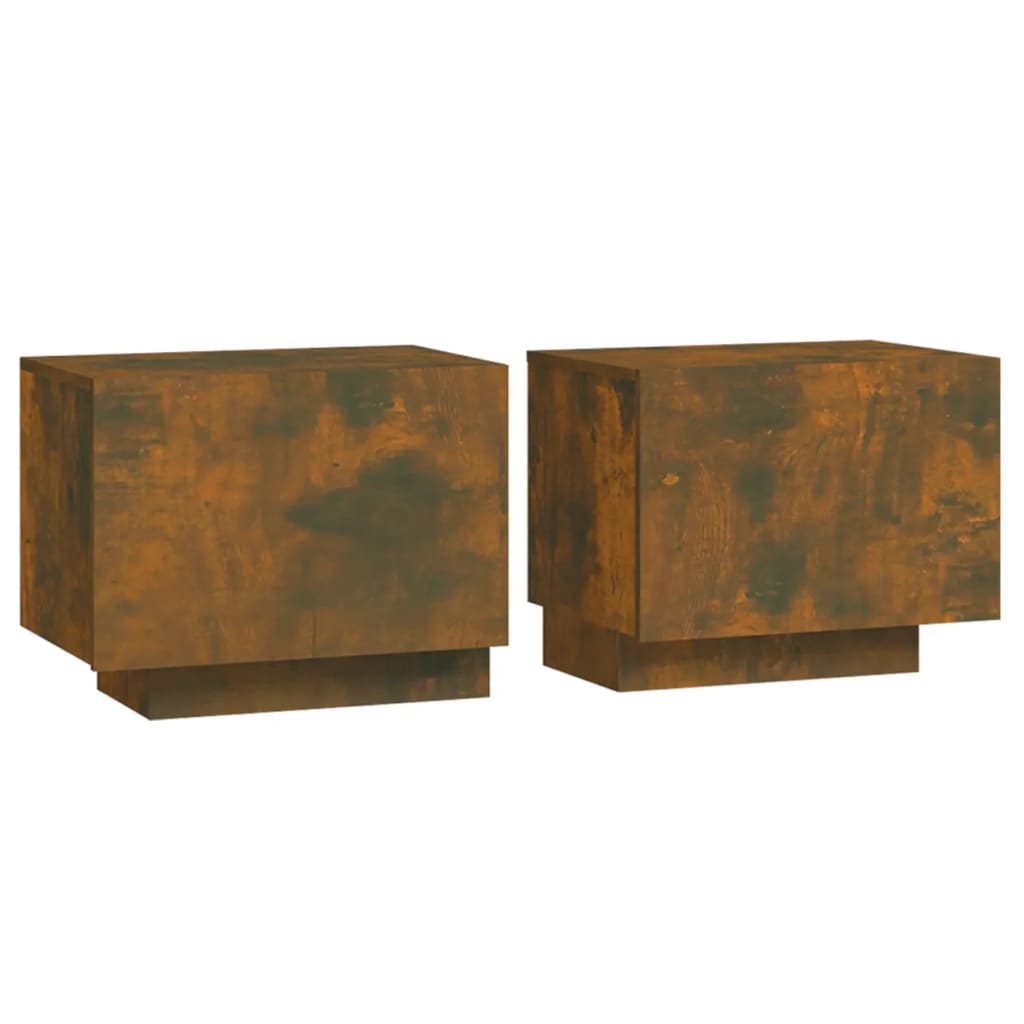 Nattbord røkt eik 100x35x40 cm konstruert tre vidaXL