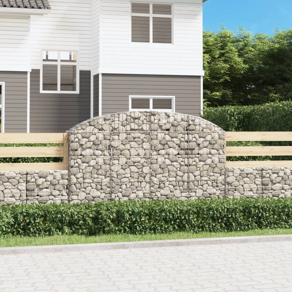 Gabionkurv buet 200x30x120/140 cm galvanisert jern