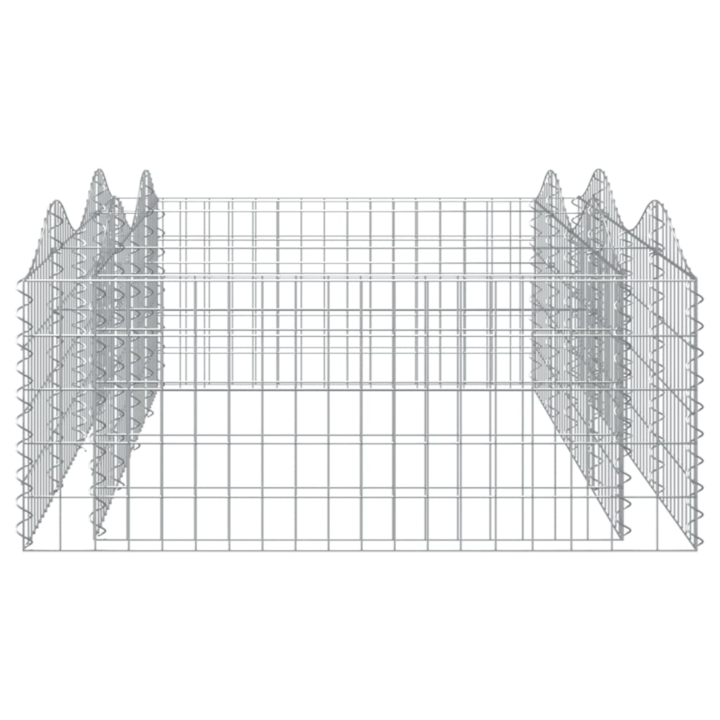 Buet gabion høybed 200x100x50 cm galvanisert jern