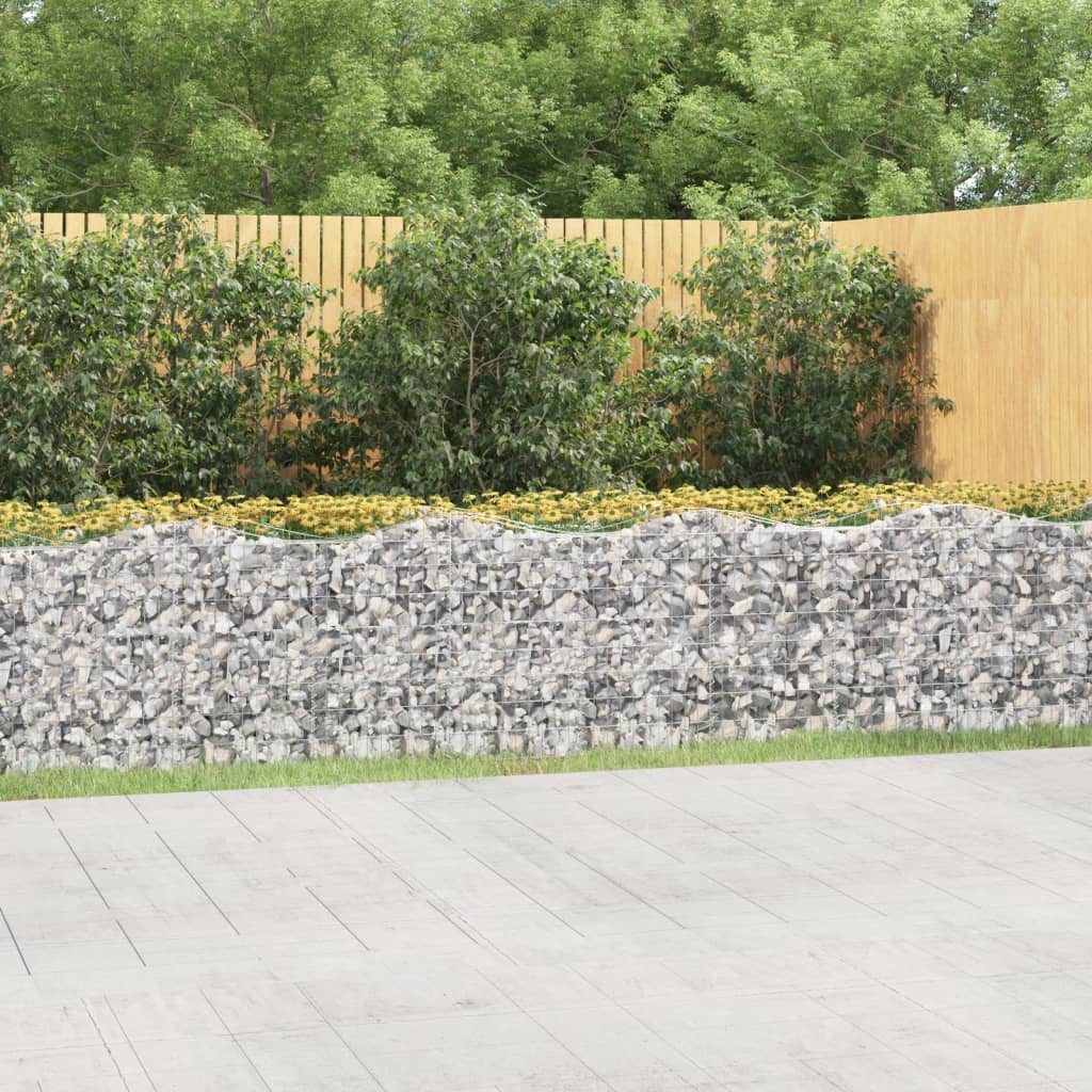 Buet gabion høybed 600x100x100 cm galvanisert jern