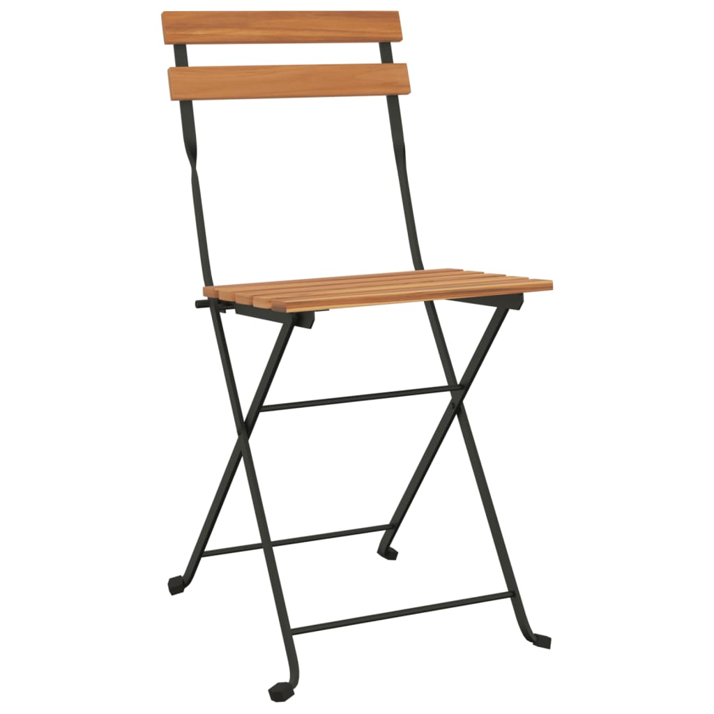Sammenleggbare bistrostoler 8 stk heltre teak og stål