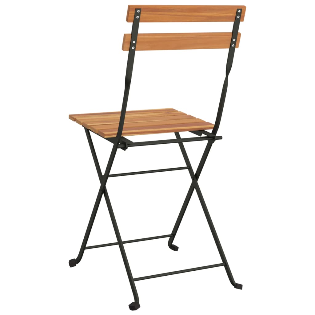 Sammenleggbare bistrostoler 8 stk heltre teak og stål