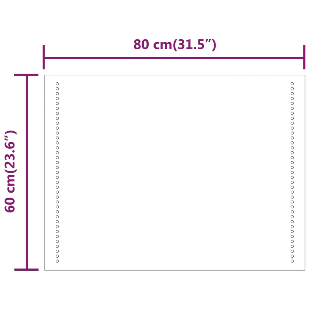 Baderomsspeil med LED 60x80 cm