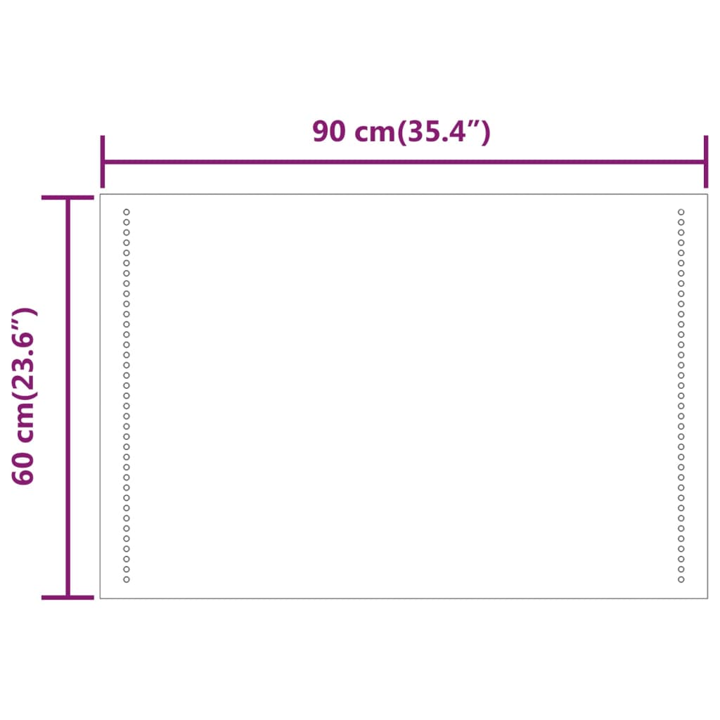 Baderomsspeil med LED 60x90 cm