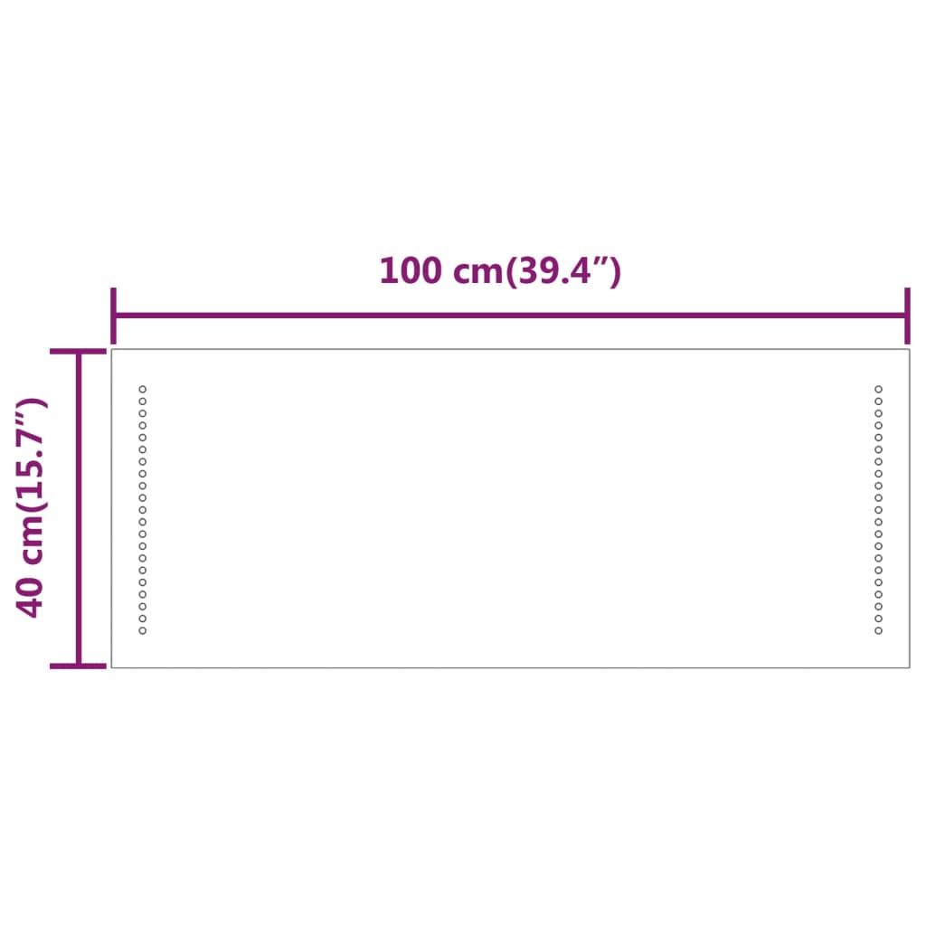 Baderomsspeil med LED 40x100 cm