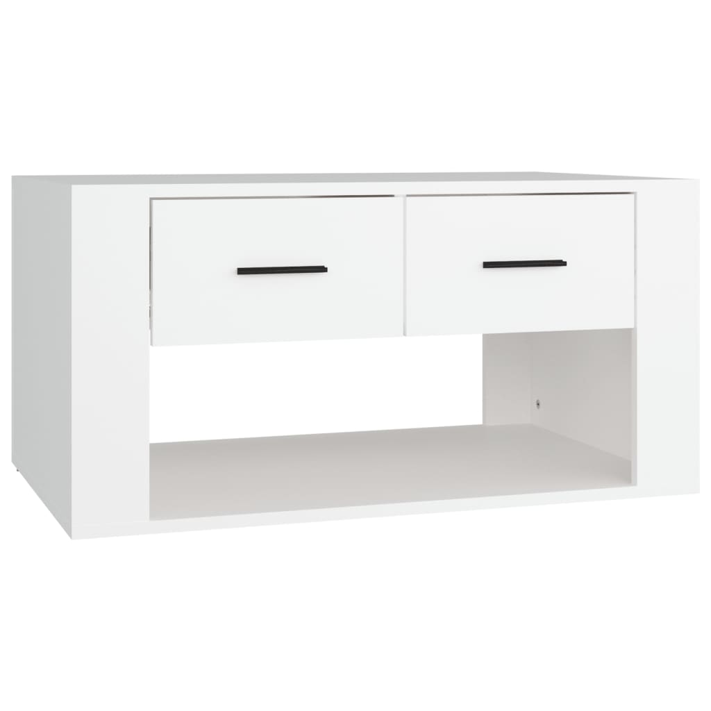 Salongbord hvit 80x50x40 cm konstruert tre
