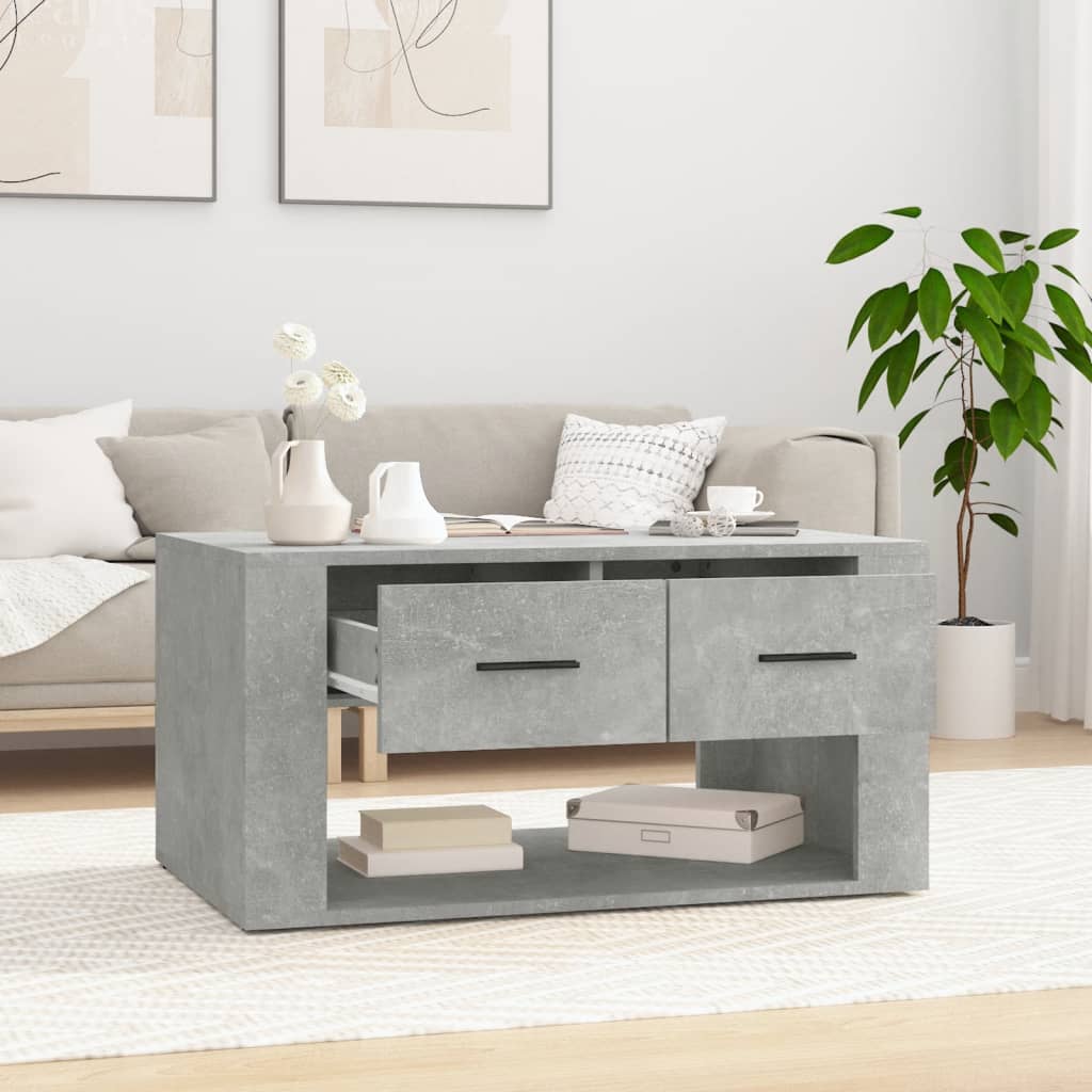 Salongbord betonggrå 80x50x40 cm konstruert tre