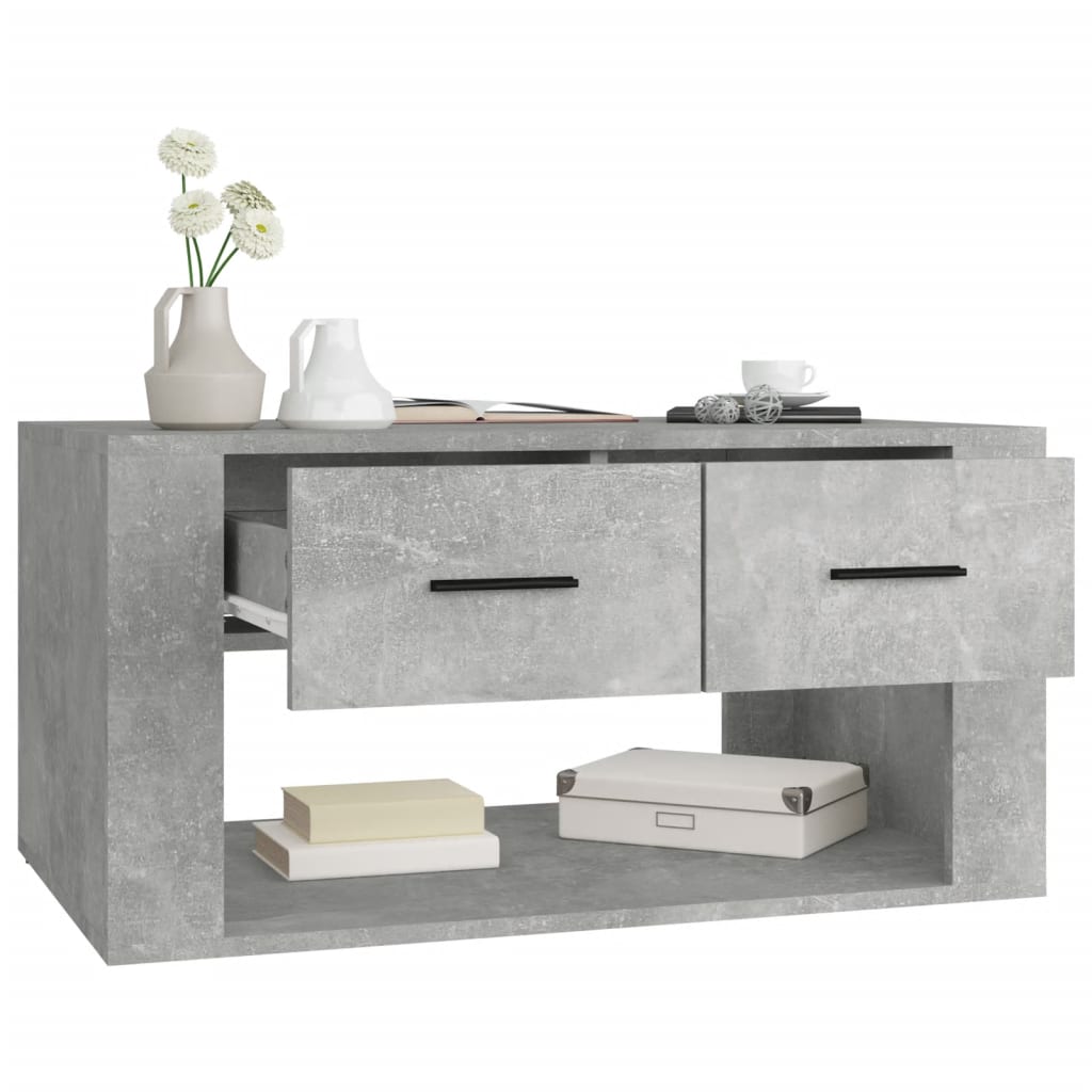 Salongbord betonggrå 80x50x40 cm konstruert tre