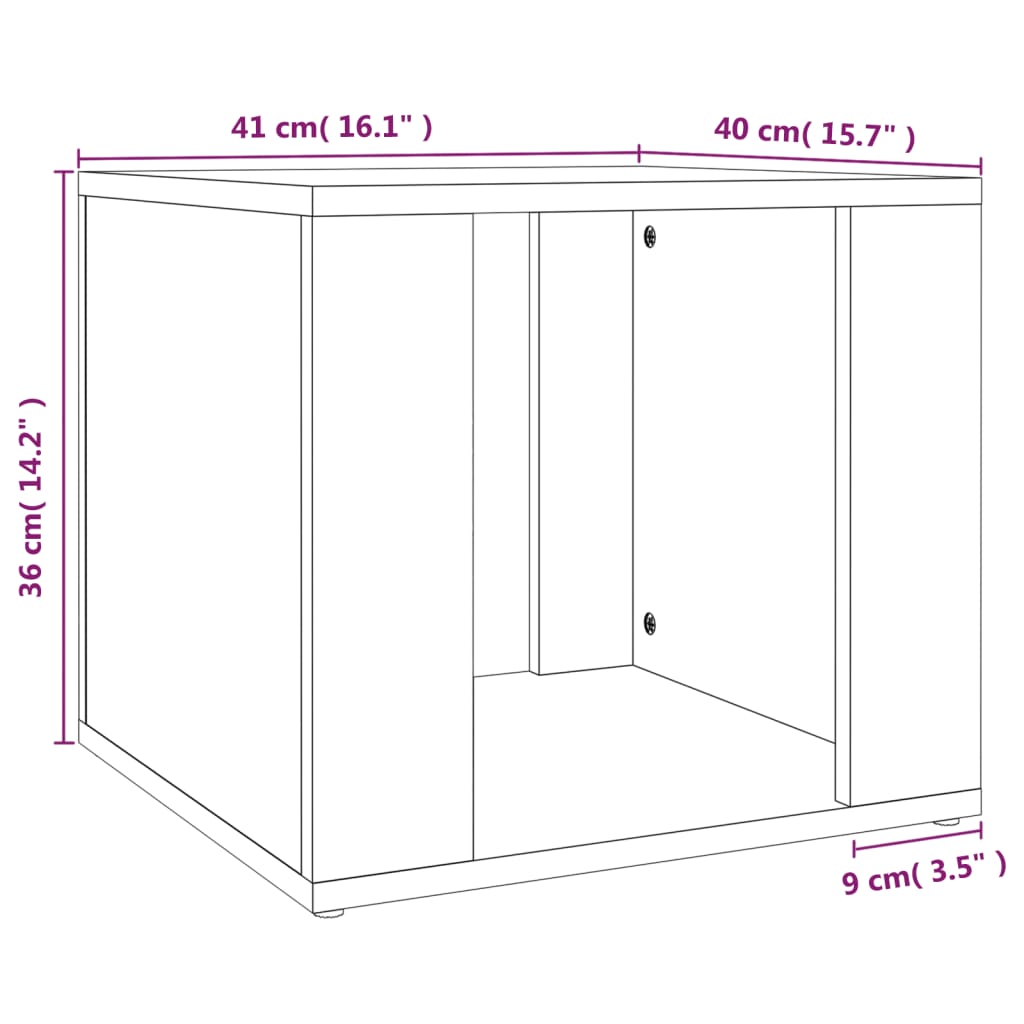Nattbord grå sonoma 41x40x36 cm konstruert tre