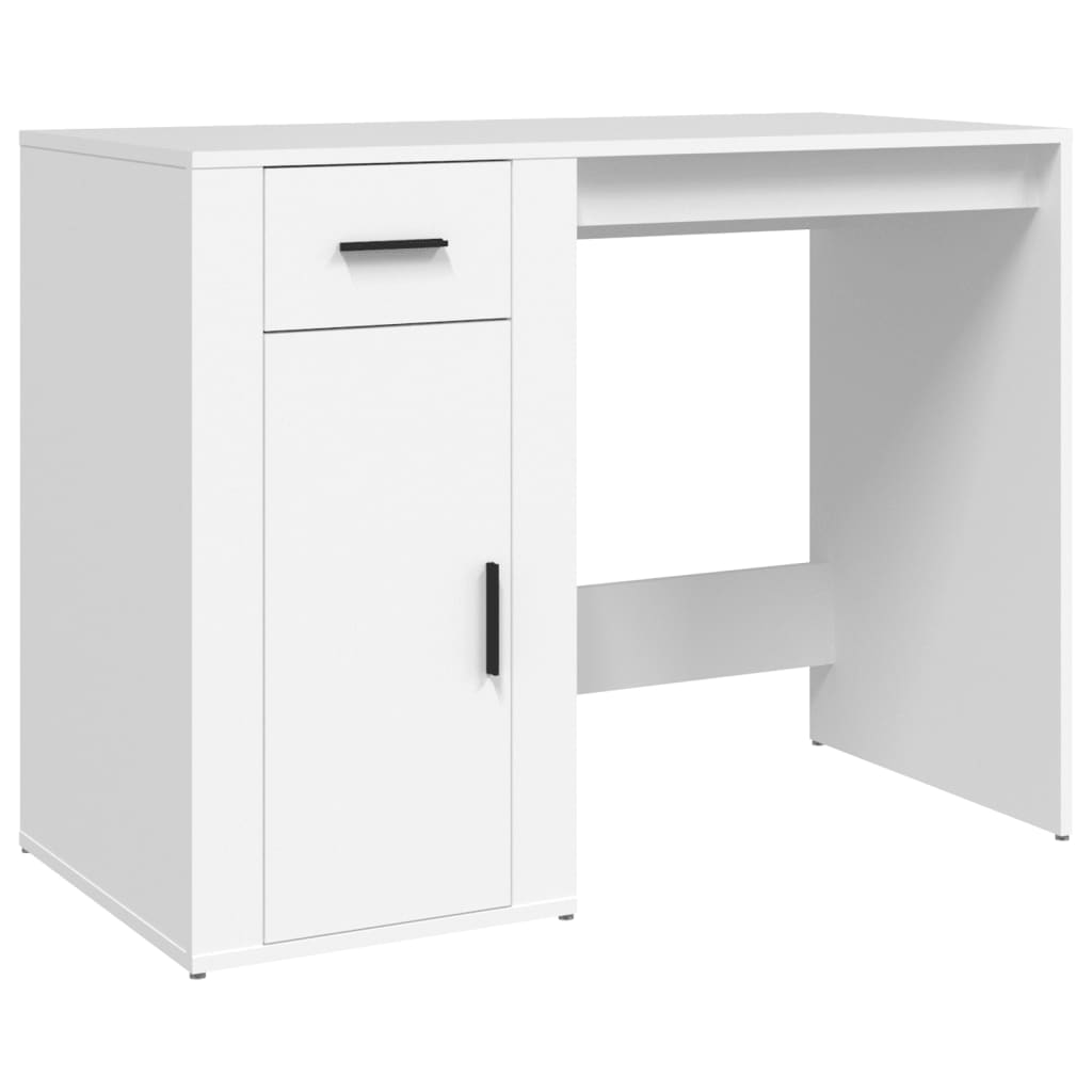 Skrivebord hvit 100x49x75 cm konstruert tre