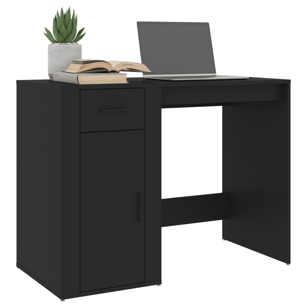 Skrivebord svart 100x49x75 cm konstruert tre