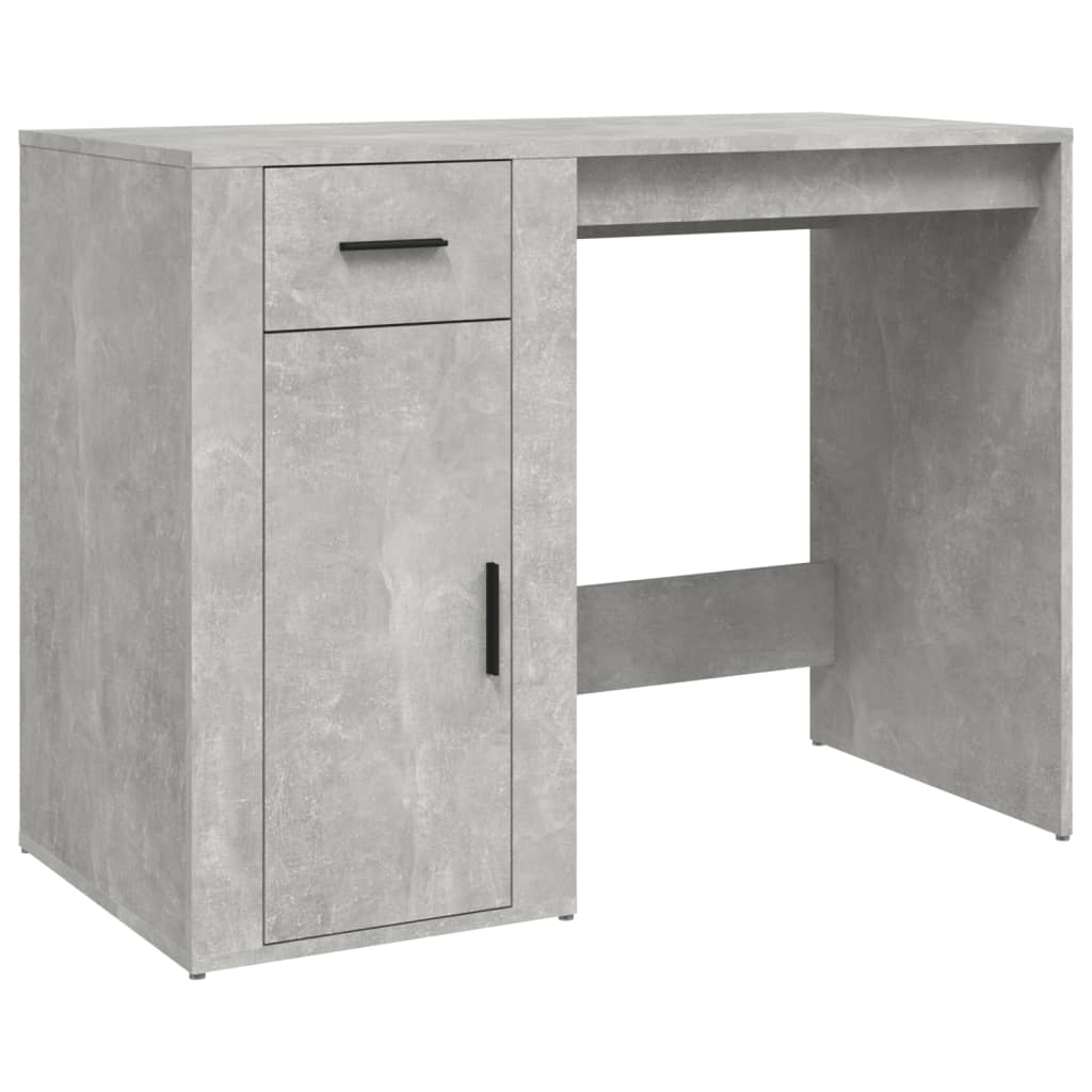 Skrivebordskap betonggrå 100x49x75 cm konstruert tre