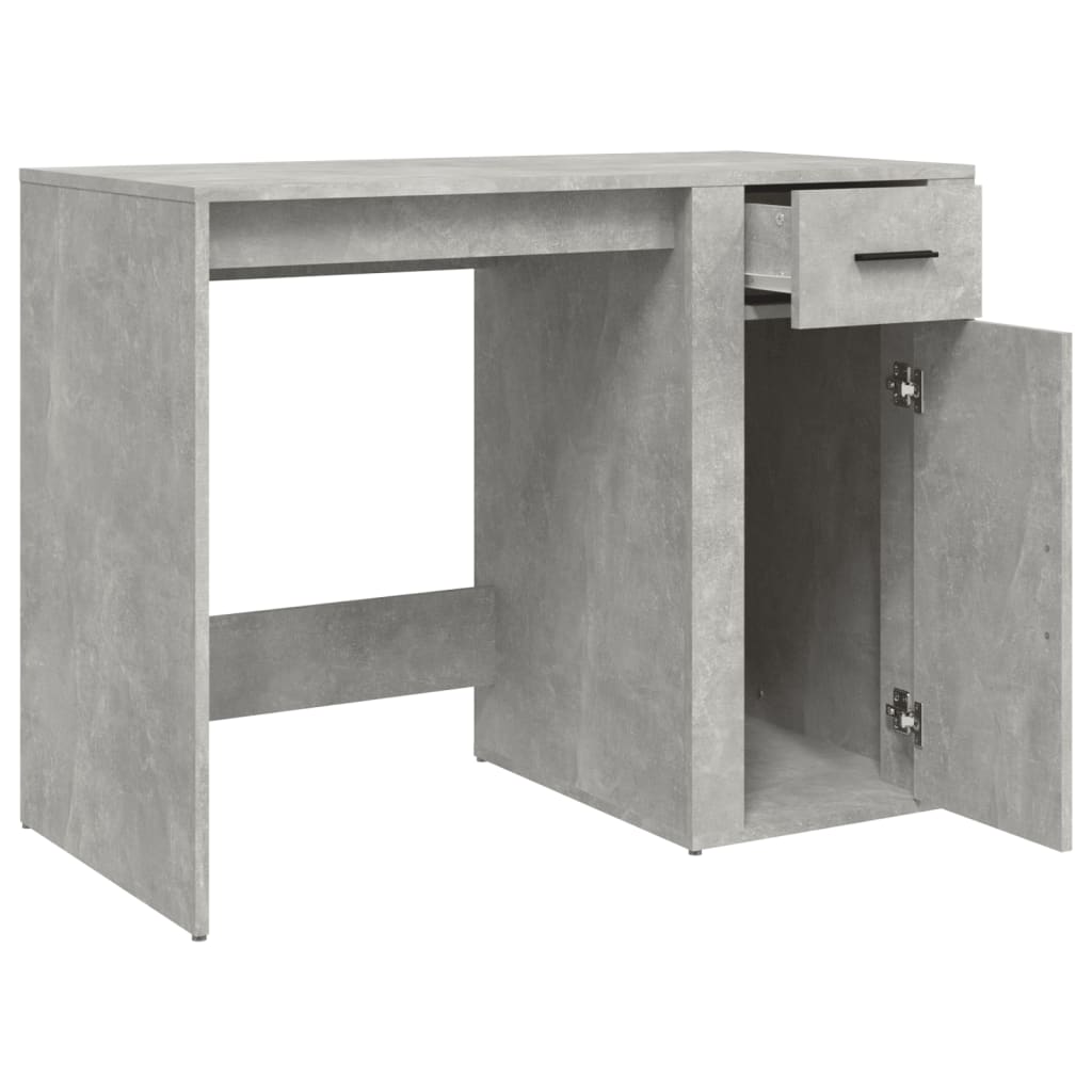 Skrivebordskap betonggrå 100x49x75 cm konstruert tre