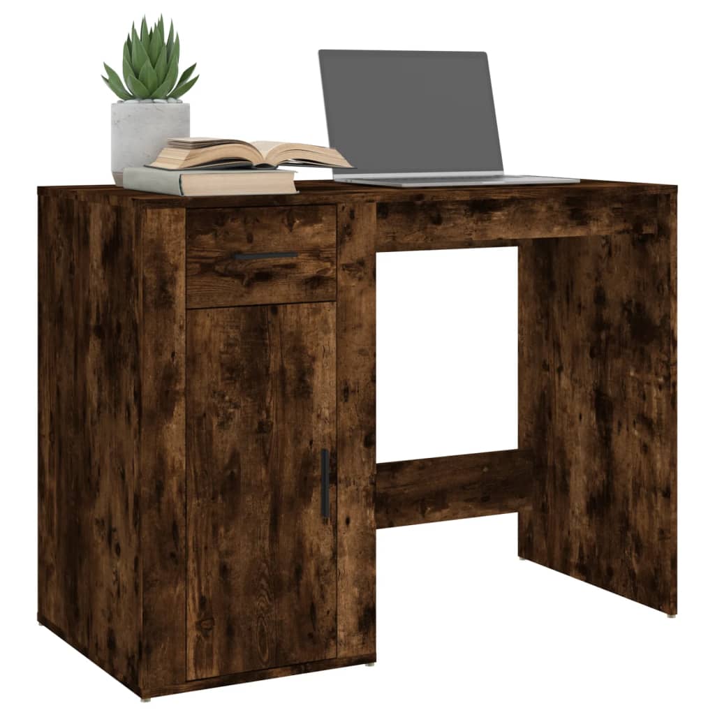 Skrivebord røkt eik 100x49x75 cm konstruert tre