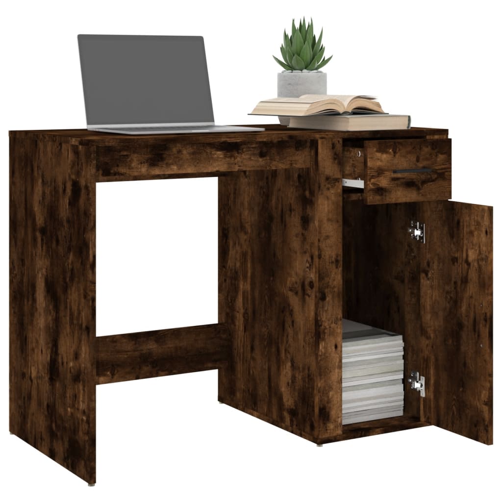 Skrivebord røkt eik 100x49x75 cm konstruert tre