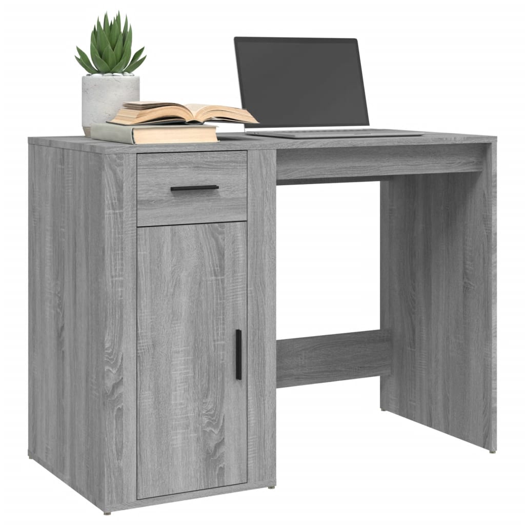 Skrivebord grå sonoma 100x49x75 cm konstruert tre