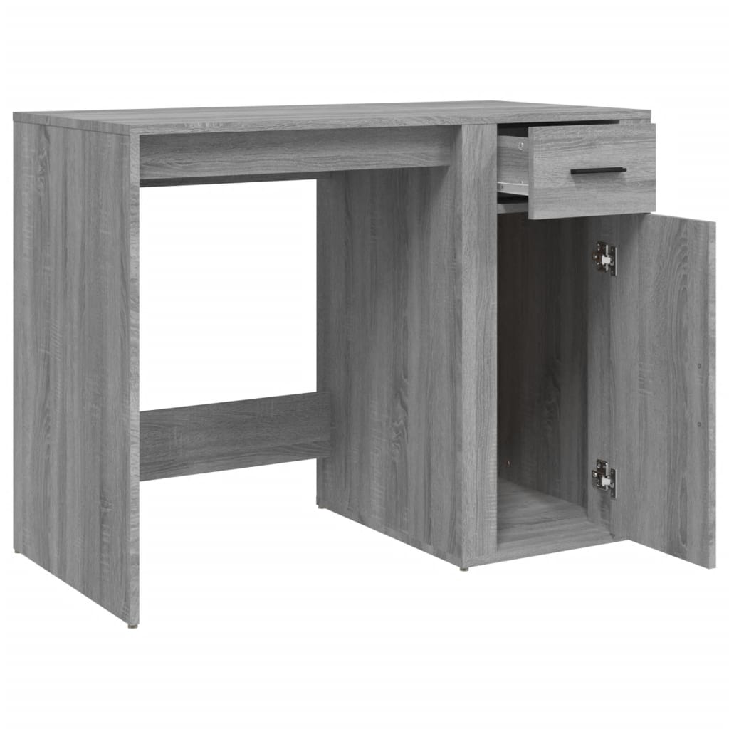 Skrivebord grå sonoma 100x49x75 cm konstruert tre