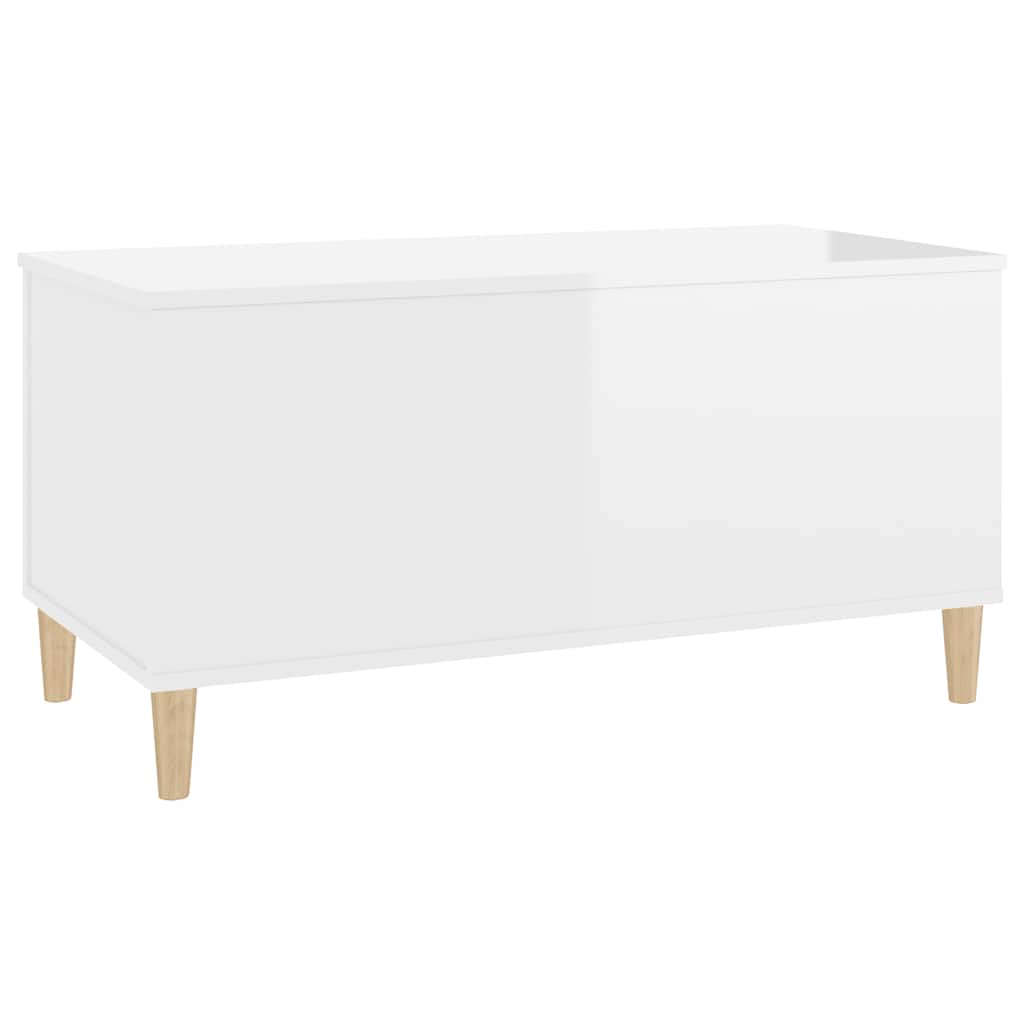 Salongbord høyglans hvit 90x44,5x45 cm konstruert tre