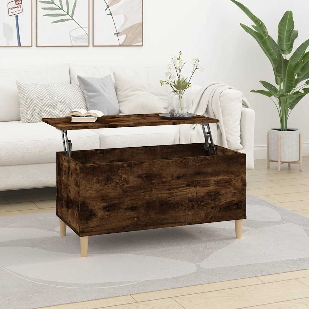 Salongbord røkt eik 90x44,5x45 cm konstruert tre