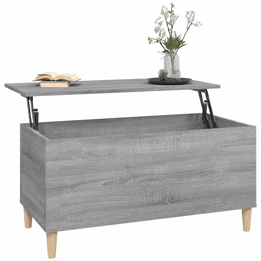 Salongbord grå sonoma 90x44,5x45 cm konstruert tre