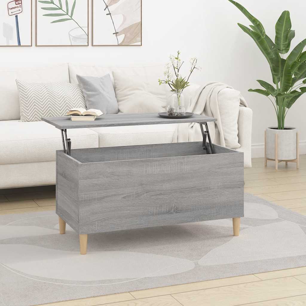 Salongbord grå sonoma 90x44,5x45 cm konstruert tre