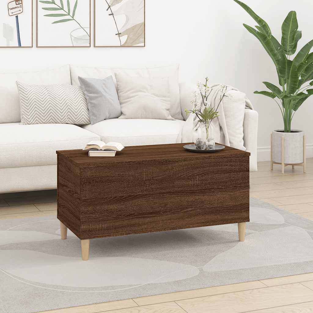 Salongbord brun eik 90x44,5x45 cm konstruert tre