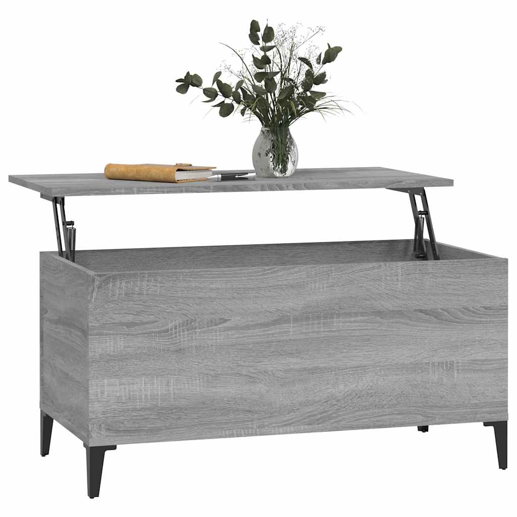 Salongbord grå sonoma 90x44,5x45 cm konstruert tre