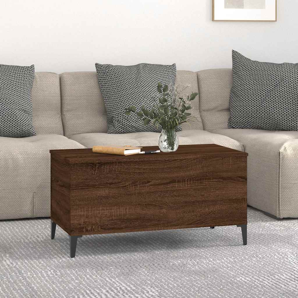 Salongbord brun eik 90x44,5x45 cm konstruert tre