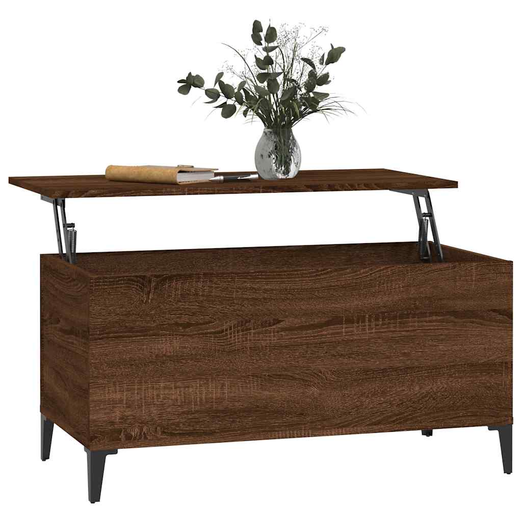 Salongbord brun eik 90x44,5x45 cm konstruert tre