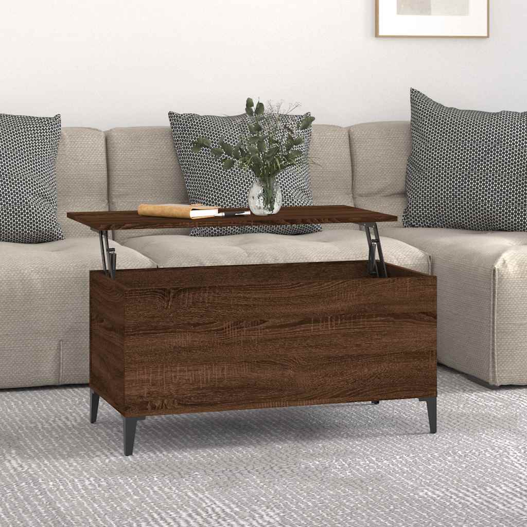Salongbord brun eik 90x44,5x45 cm konstruert tre