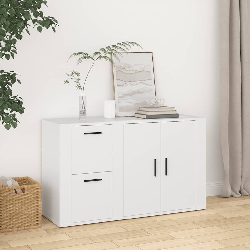 Skjenk hvit 100x33x59,5 cm konstruert tre