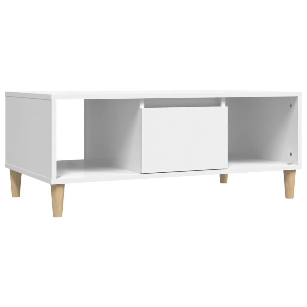 Salongbord hvit 90x50x36,5 cm konstruert tre