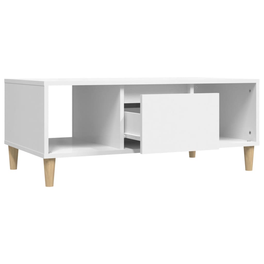 Salongbord hvit 90x50x36,5 cm konstruert tre