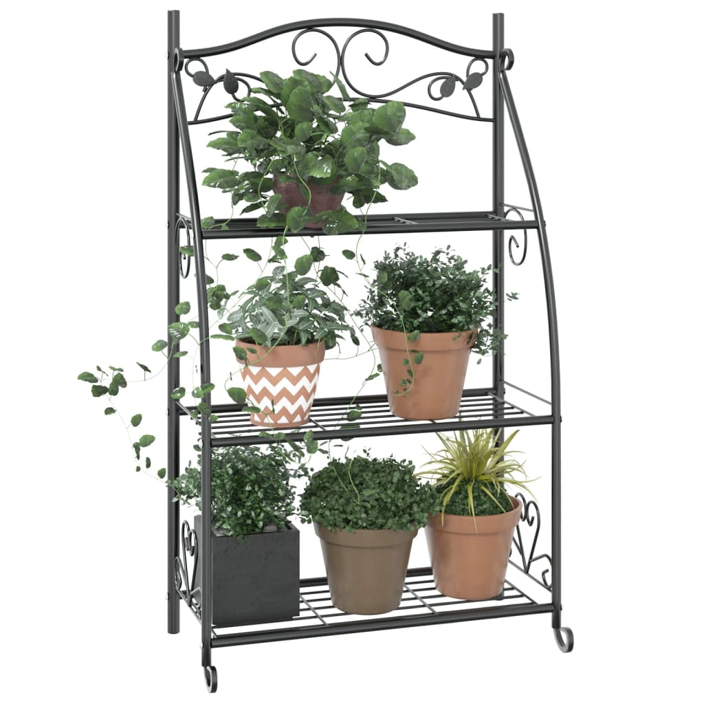 Blomsterstativ svart 56x30x96 cm stål