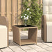 Tebord med glassplate beige polyrotting og herdet glass