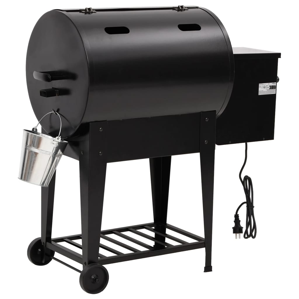 Pelletsgrill med bunnhylle svart 94 cm jern