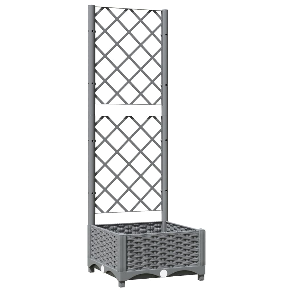 Plantekasse med espalier lysegrå 40x40x121,5 cm PP