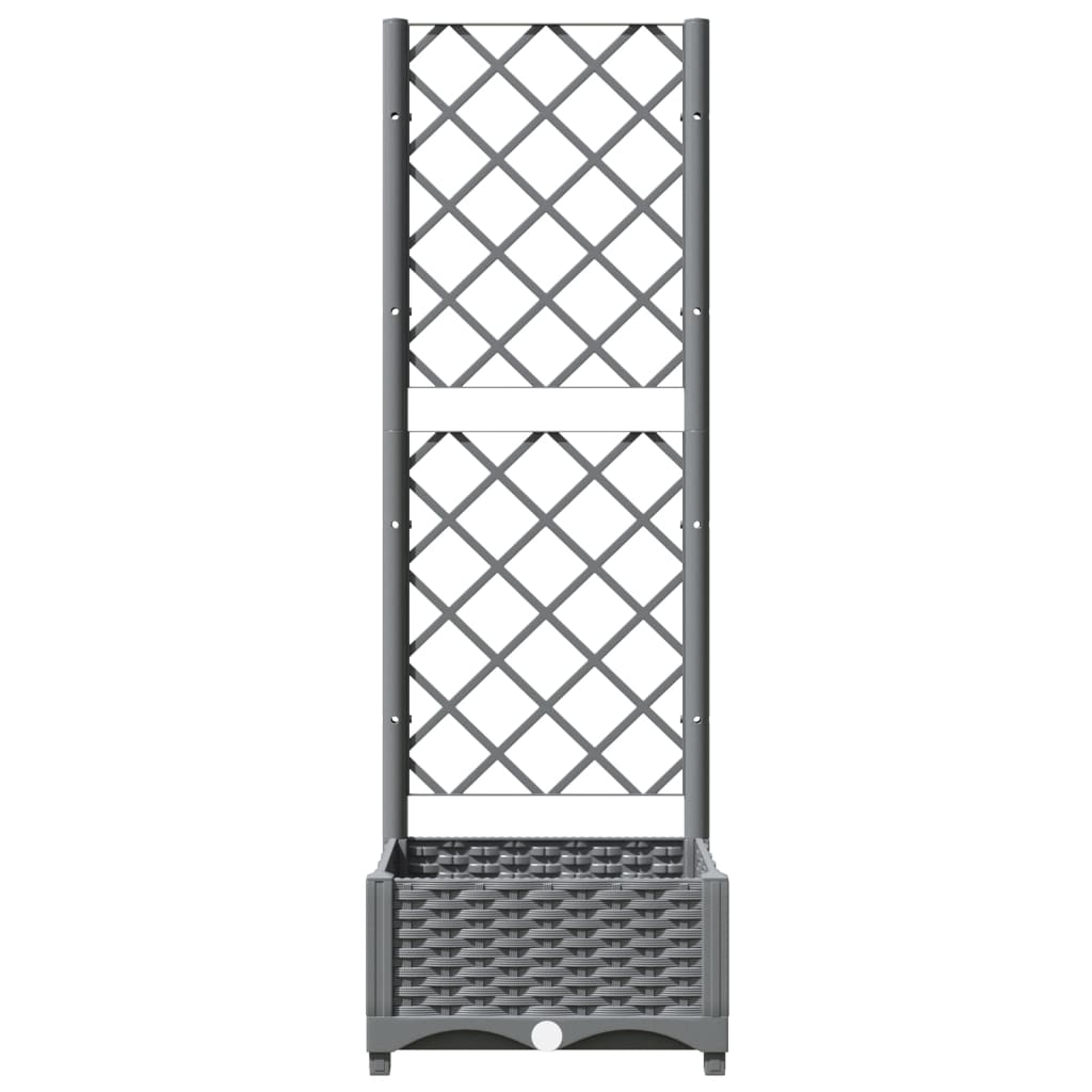 Plantekasse med espalier lysegrå 40x40x121,5 cm PP