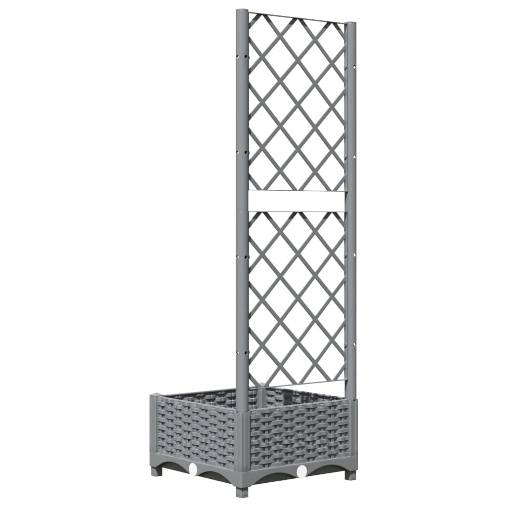 Plantekasse med espalier lysegrå 40x40x121,5 cm PP