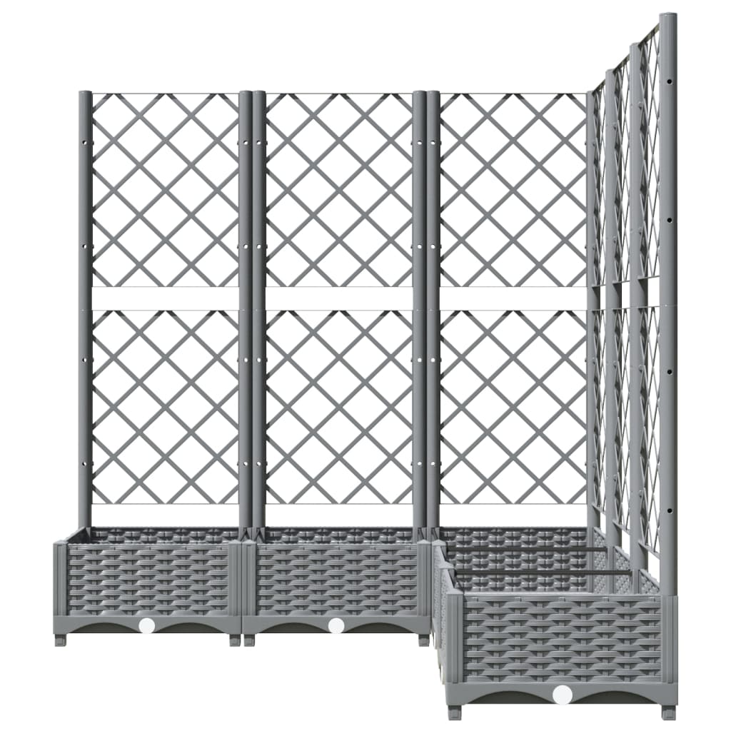Plantekasse med espalier lysegrå 120x120x121,5 cm PP