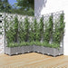Plantekasse med espalier lysegrå 120x120x121,5 cm PP