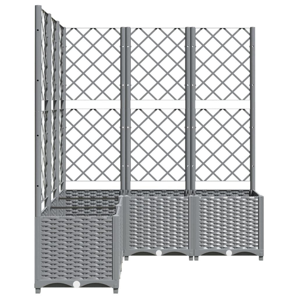 Plantekasse med espalier lysegrå 120x120x136 cm PP