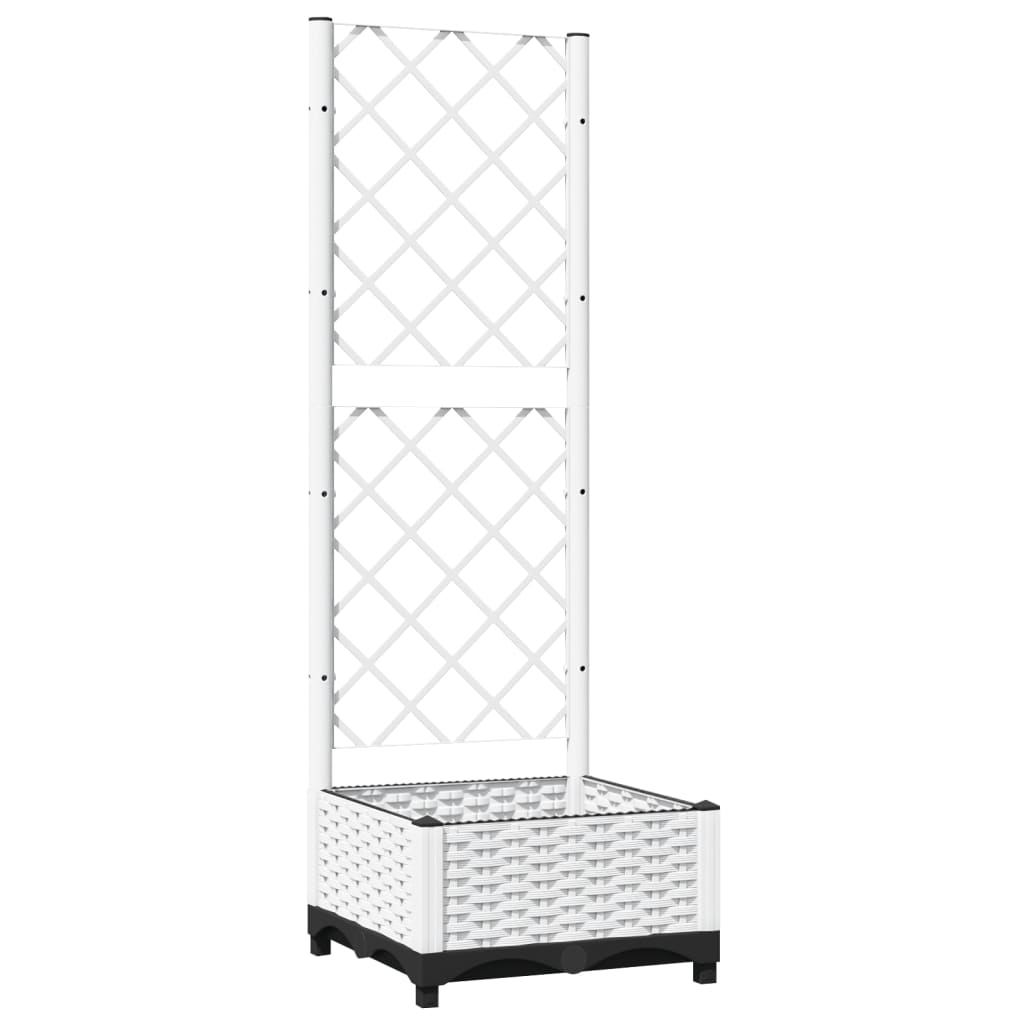 Plantekasse med espalier hvit 40x40x121,5 cm PP