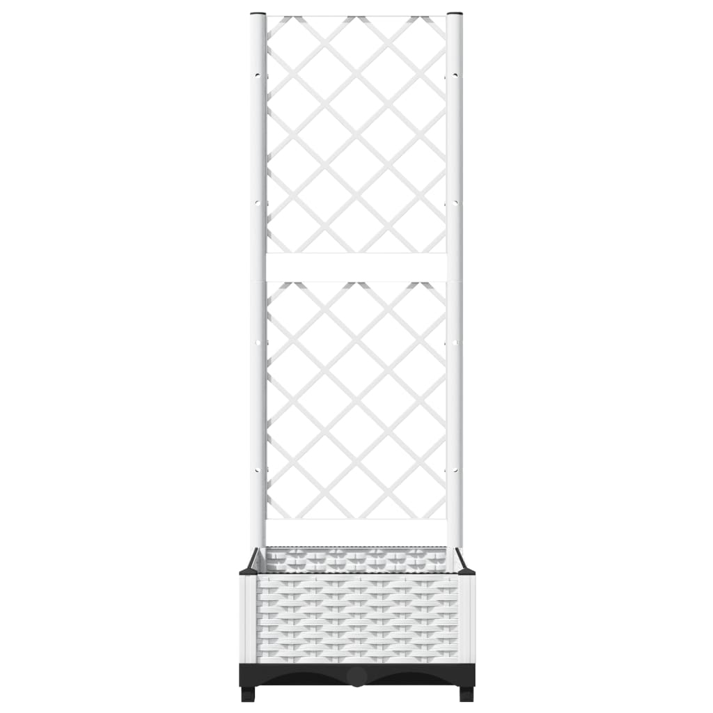 Plantekasse med espalier hvit 40x40x121,5 cm PP