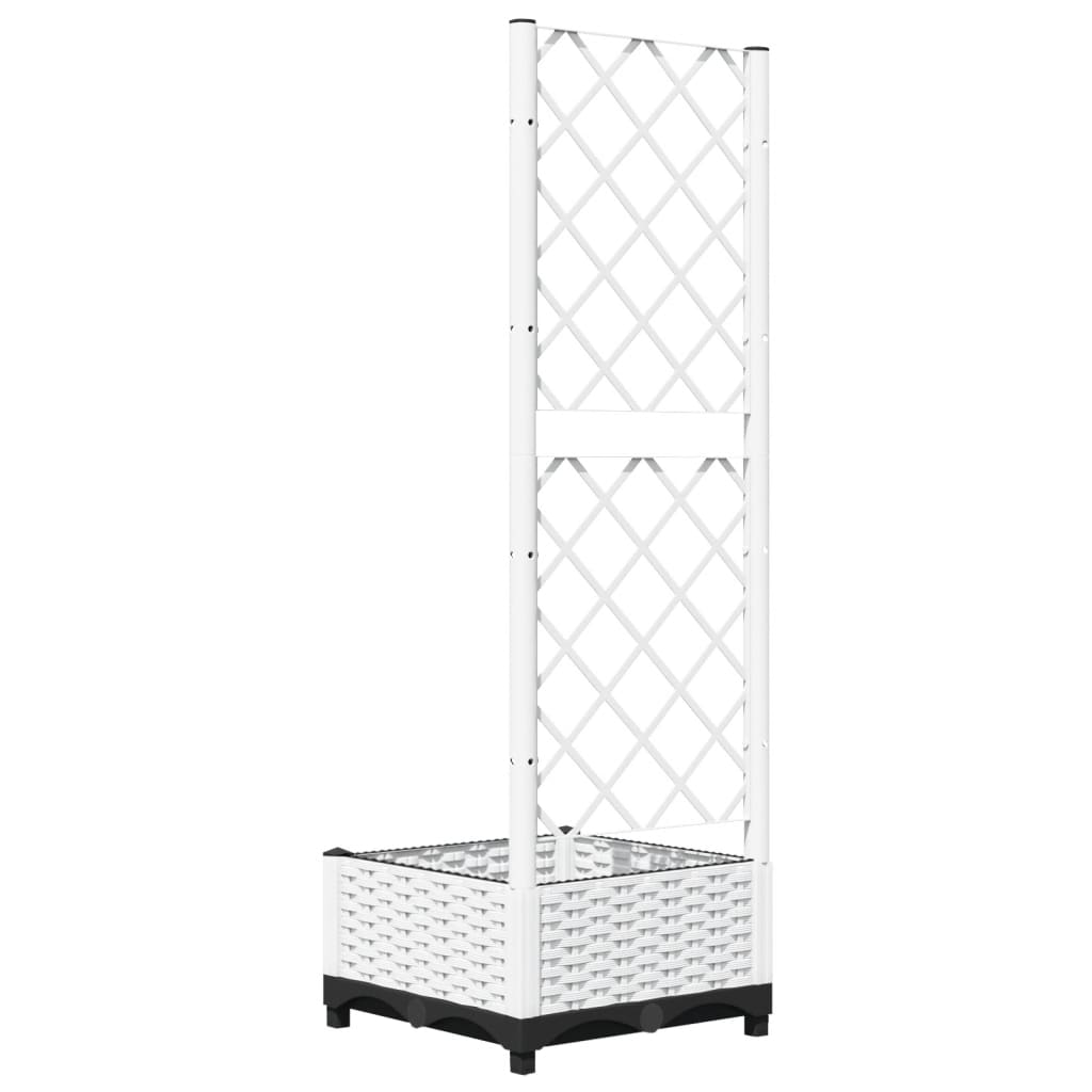 Plantekasse med espalier hvit 40x40x121,5 cm PP