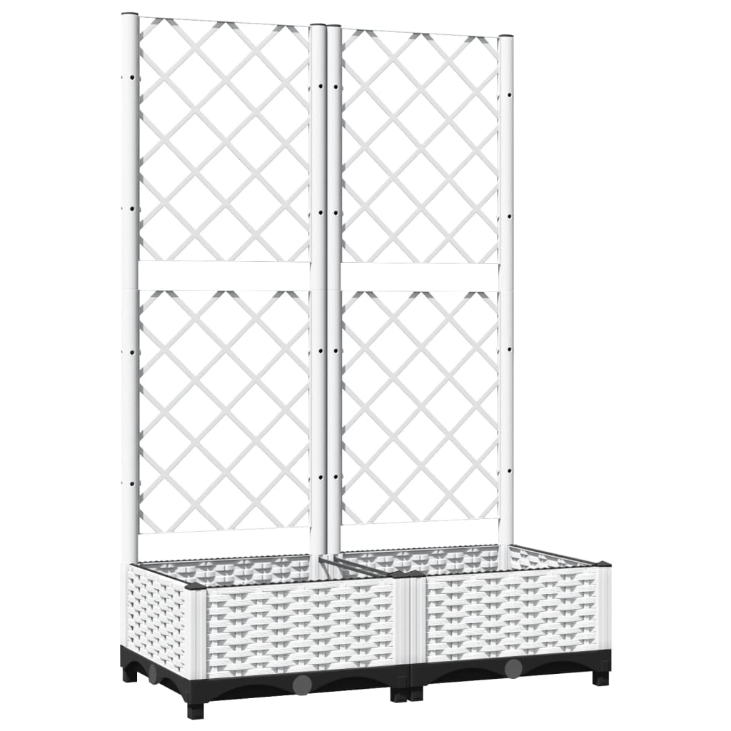 Plantekasse med espalier hvit 80x40x121,5 cm PP