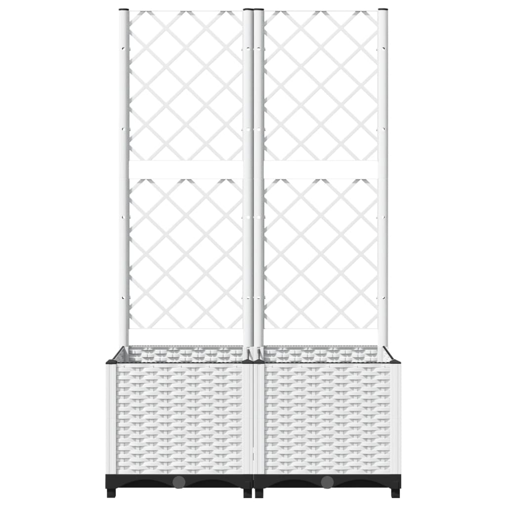 Plantekasse med espalier hvit 80x40x136 cm PP