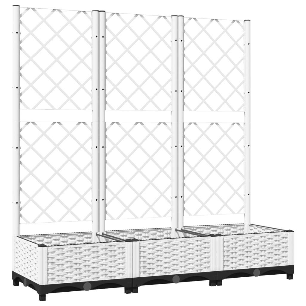 Hagepotte med espalier hvit 120x40x121,5 cm PP