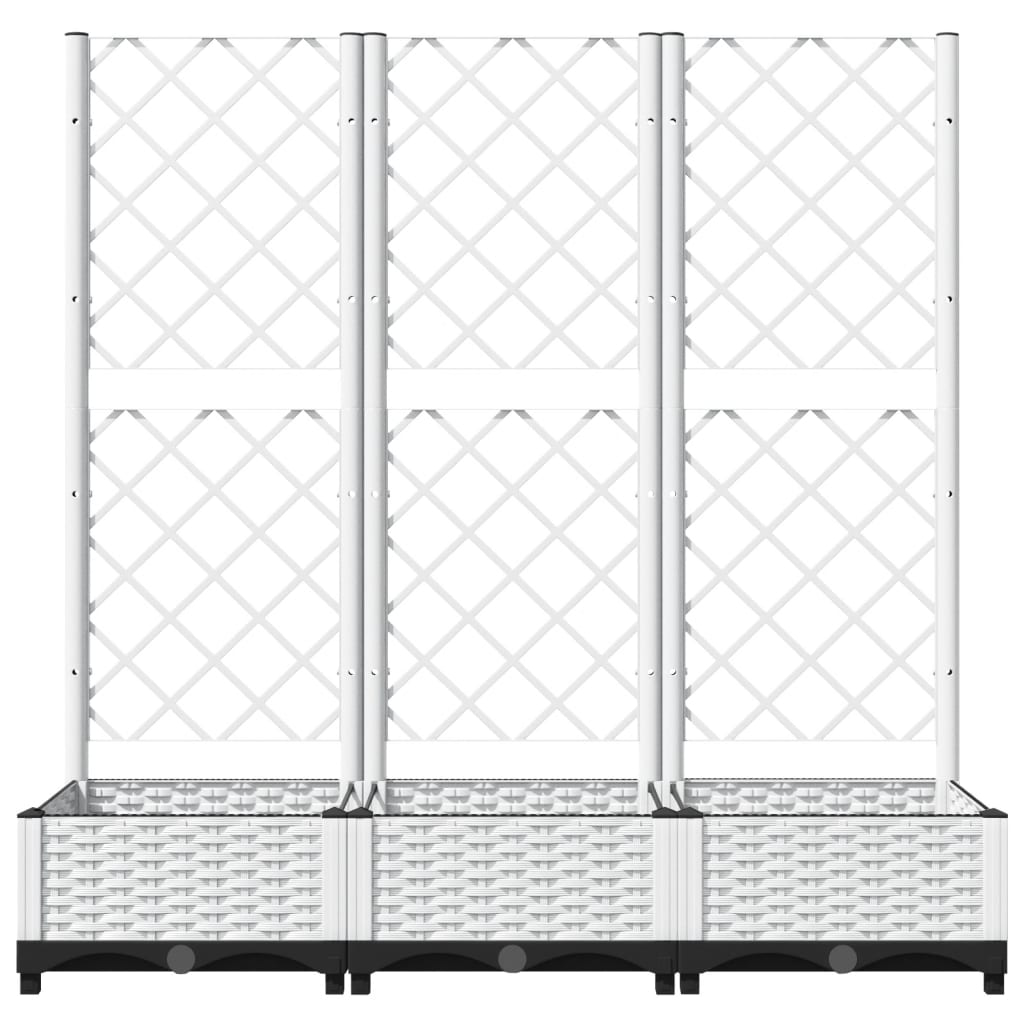Hagepotte med espalier hvit 120x40x121,5 cm PP