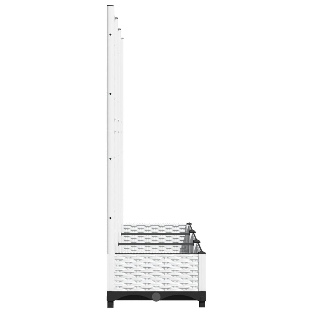 Hagepotte med espalier hvit 120x40x121,5 cm PP